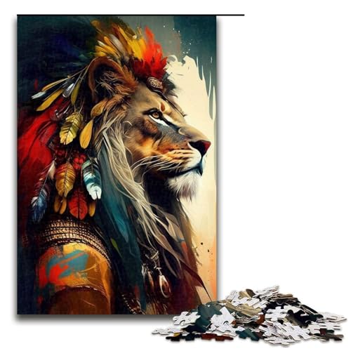Puzzle für Erwachsene, Löwe, Pop-Art-Tier, 1000 Teile, Holzpuzzle für Kinder ab 12 Jahren, Lernspielzeug, 1000 Teile Puzzle für Erwachsene, Löwe, Pop-Art-Tier, 1000 Teile, Holzpuzzle für Kinder ab 12 Jahren, Lernspielzeug, 1000 Teile von mowenbingpeng