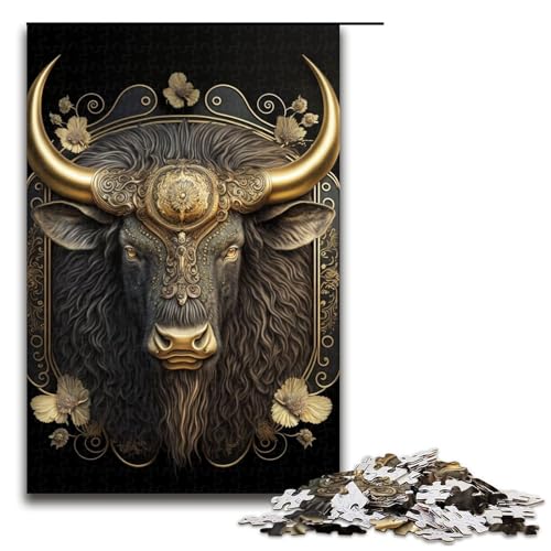 Puzzle für Erwachsene, Moschusochse, goldenes Art-Deco-Puzzle mit 1000 Teilen, Holzpuzzle für Erwachsene und Kinder ab 12 Jahren, Lernspielzeug, 1000 Teile Puzzle für Erwachsene, Moschusochse, goldenes Art-Deco-Puzzle mit 1000 Teilen, Holzpuzzle für Erwachsene und Kinder ab 12 Jahren, Lernspielzeug, 1000 Teile von mowenbingpeng