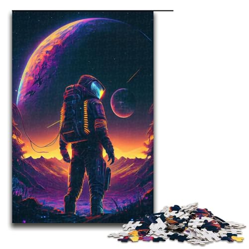 Puzzle für Erwachsene, Neon-Astronaut, 1000 Teile, Holzpuzzle für Erwachsene und Kinder ab 12 Jahren, 1000 Teile Puzzle für Erwachsene, Neon-Astronaut, 1000 Teile, Holzpuzzle für Erwachsene und Kinder ab 12 Jahren, 1000 Teile von mowenbingpeng