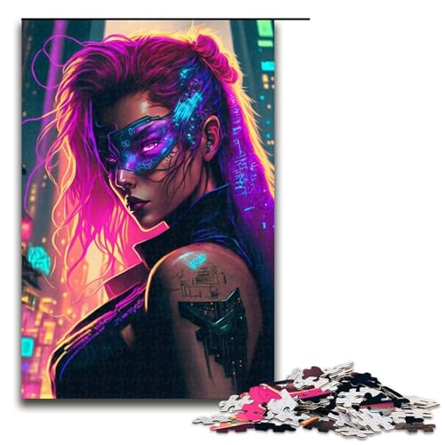 Puzzle für Erwachsene, Neon Girls, 1000-teiliges Holzpuzzle für Kinder ab 12 Jahren, Lernspielzeug, 1000 Teile Puzzle für Erwachsene, Neon Girls, 1000-teiliges Holzpuzzle für Kinder ab 12 Jahren, Lernspielzeug, 1000 Teile von mowenbingpeng