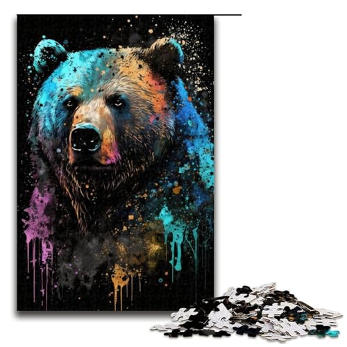 Puzzle für Erwachsene, Paintsplash Bear, 1000 Teile, Holzpuzzle für Kinder ab 12 Jahren, Lernspielzeug, 1000 Teile Puzzle für Erwachsene, Paintsplash Bear, 1000 Teile, Holzpuzzle für Kinder ab 12 Jahren, Lernspielzeug, 1000 Teile von mowenbingpeng