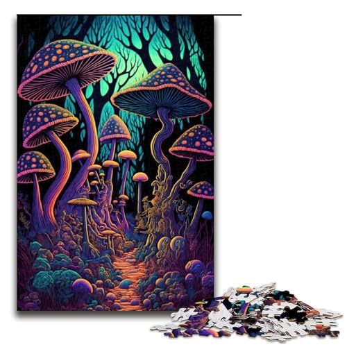 Puzzle für Erwachsene, Psychedelischer Pilzwald, 1000 Teile, Holzpuzzle für Erwachsene und Kinder ab 12 Jahren, 1000 Teile Puzzle für Erwachsene, Psychedelischer Pilzwald, 1000 Teile, Holzpuzzle für Erwachsene und Kinder ab 12 Jahren, 1000 Teile von mowenbingpeng