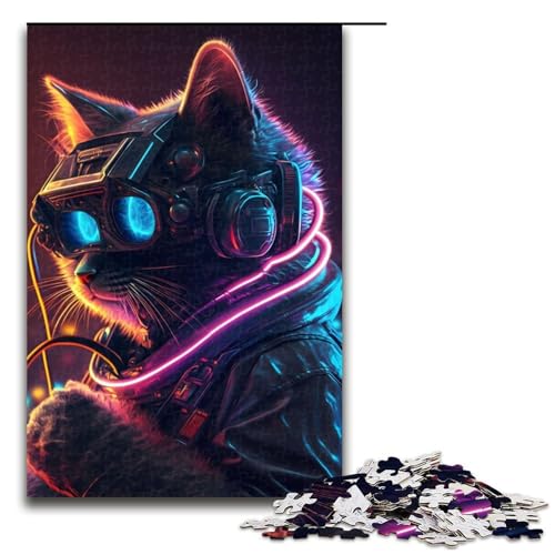 Puzzle für Erwachsene, Punk-Mensch-Katze, 1000 Teile, Holzpuzzle für Kinder ab 12 Jahren, Lernspielzeug, 1000 Teile Puzzle für Erwachsene, Punk-Mensch-Katze, 1000 Teile, Holzpuzzle für Kinder ab 12 Jahren, Lernspielzeug, 1000 Teile von mowenbingpeng