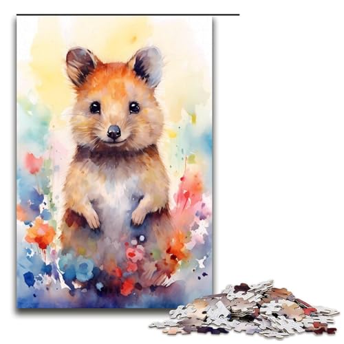 Puzzle für Erwachsene, Quokka-Aquarell, 1000 Teile, Holzpuzzle für Erwachsene und Kinder ab 12 Jahren, Lernspielzeug, 1000 Teile Puzzle für Erwachsene, Quokka-Aquarell, 1000 Teile, Holzpuzzle für Erwachsene und Kinder ab 12 Jahren, Lernspielzeug, 1000 Teile von mowenbingpeng