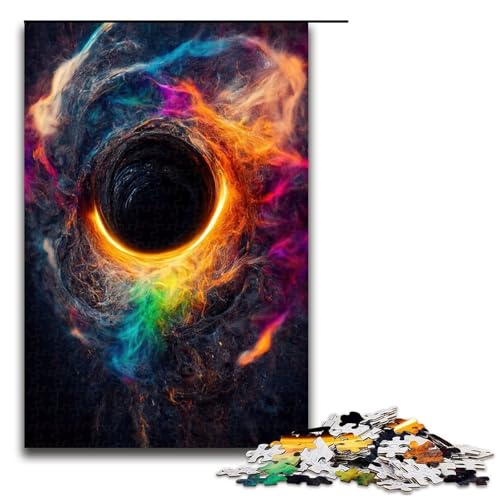 Puzzle für Erwachsene, Regenbogen-Schwarzes Loch, 1000 Teile, Holzpuzzle für Erwachsene und Kinder ab 12 Jahren, Lernspielzeug, 1000 Teile von mowenbingpeng