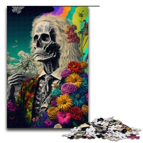 Puzzle für Erwachsene, Rosenschädel, 1000 Teile, Holzpuzzle für Erwachsene und Kinder ab 12 Jahren, Lernspielzeug, 1000 Teile Puzzle für Erwachsene, Rosenschädel, 1000 Teile, Holzpuzzle für Erwachsene und Kinder ab 12 Jahren, Lernspielzeug, 1000 Teile von mowenbingpeng