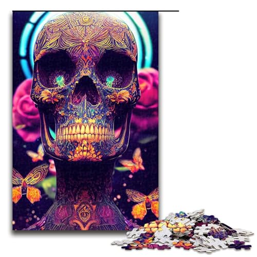 Puzzle für Erwachsene, Rosenschädel, 1000 Teile, Holzpuzzle für Kinder ab 12 Jahren, Lernspielzeug, 1000 Teile Puzzle für Erwachsene, Rosenschädel, 1000 Teile, Holzpuzzle für Kinder ab 12 Jahren, Lernspielzeug, 1000 Teile von mowenbingpeng