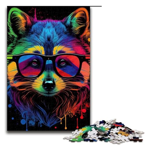 Puzzle für Erwachsene, Waschbär, Pop-Art-Tier, 1000 Teile, Holzpuzzle für Kinder ab 12 Jahren, Lernspielzeug, 1000 Teile Puzzle für Erwachsene, Waschbär, Pop-Art-Tier, 1000 Teile, Holzpuzzle für Kinder ab 12 Jahren, Lernspielzeug, 1000 Teile von mowenbingpeng