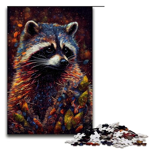Puzzle für Erwachsene, Waschbär-Tuschemalerei, 1000 Teile, Holzpuzzle für Erwachsene und Kinder ab 12 Jahren, 1000 Teile Puzzle für Erwachsene, Waschbär-Tuschemalerei, 1000 Teile, Holzpuzzle für Erwachsene und Kinder ab 12 Jahren, 1000 Teile von mowenbingpeng
