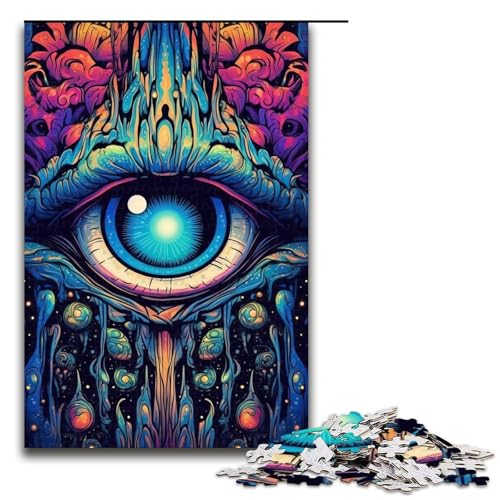 Puzzle für Erwachsene, psychedelisch, 1000 Teile, Holzpuzzle für Kinder ab 12 Jahren, Heimdekoration, 1000 Teile von mowenbingpeng