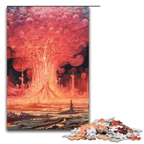 Puzzle für Erwachsene „Psychedelic Nuclear Wasteland“ 1000-teiliges Holzpuzzle für Erwachsene und Kinder ab 12 Jahren 1000 Teile (75 x 50 cm) von mowenbingpeng