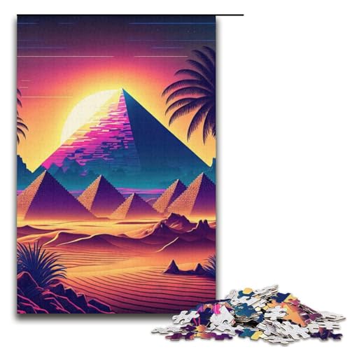 Puzzle für Erwachsene „Pyramiden der Zukunft“ 1000 Teile Papierpuzzle für Erwachsene und Kinder ab 12 Jahren 1000 Teile (38 x 26 cm) von mowenbingpeng