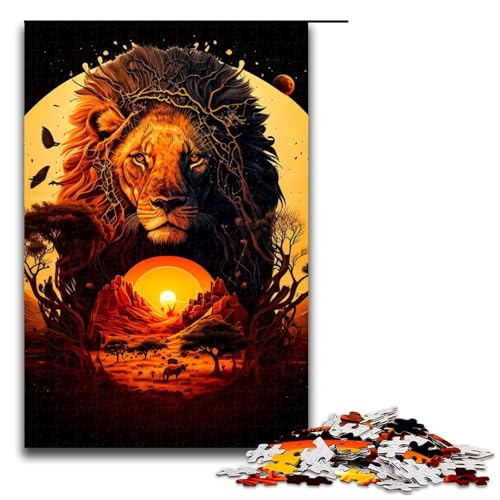 Puzzle für Erwachsene 1000 Teile, König der Löwen des Dschungels, Puzzlespiele, Spielzeug, Geschenk, geeignet für die Schreibtischdekoration, 1000 PCS von mowenbingpeng