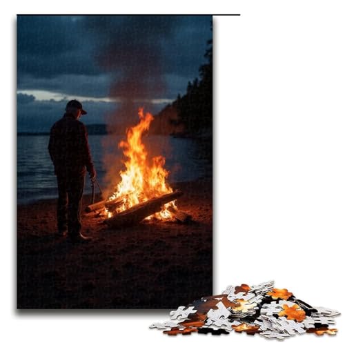 Puzzle für Erwachsene 1000 Teile Angeln Feuer Schlaf Puzzles Spiel Spielzeug Lustig 1000 PCS (75x50cm) von mowenbingpeng