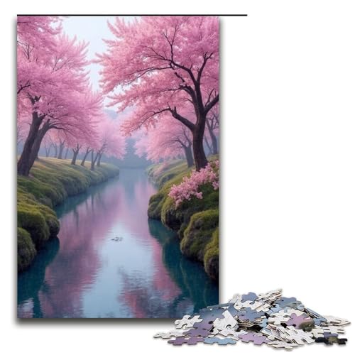 Puzzle für Erwachsene 1000 Teile Aprikosenblüten-Damm Heimdekoration Puzzle-Spielzeug Geschenk für die ganze Familie 1000 Teile (75 x 50 cm) von mowenbingpeng