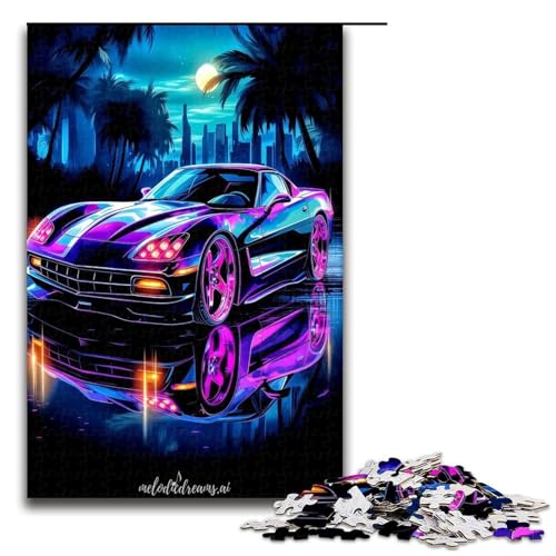 Puzzle für Erwachsene 1000 Teile Aquarell Sportwagen Puzzle Spiele Spielzeug Geschenk geeignet als Schreibtischdekoration 1000 Teile (75 x 50 cm) von mowenbingpeng