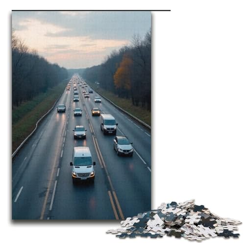 Puzzle für Erwachsene 1000 Teile Autos auf der Autobahn Geburtstagsgeschenk für Teenager ab 14 Jahren 1000 Teile (38 x 26 cm) von mowenbingpeng