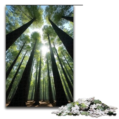Puzzle für Erwachsene 1000 Teile Bäume Stehen hoch Holzpuzzle Lernspiel Herausforderungsspielzeug 1000 Teile (75 x 50 cm) von mowenbingpeng