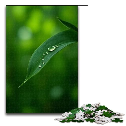 Puzzle für Erwachsene 1000 Teile Bambus-Tautropfen Holzpuzzle 1000 Teile (75 x 50 cm) von mowenbingpeng