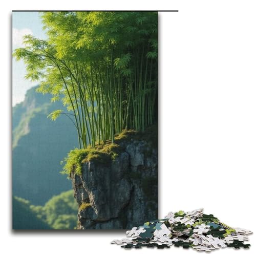 Puzzle für Erwachsene 1000 Teile Bambus auf der Klippe Geburtstagsgeschenk für Teenager ab 14 Jahren 1000 Teile (38 x 26 cm) von mowenbingpeng