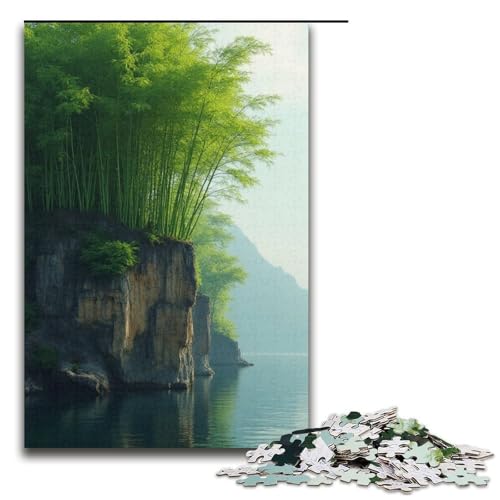 Puzzle für Erwachsene 1000 Teile Bambus auf der Klippe Puzzle Lernspiele für Zuhause DIY-Spielzeug tolles Geschenk für Spiele 1000 Teile (38 x 26 cm) von mowenbingpeng