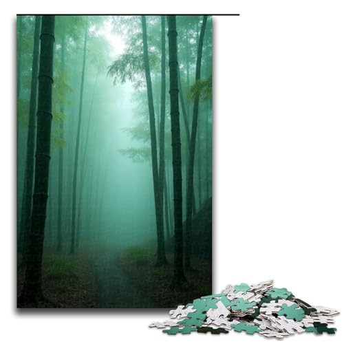 Puzzle für Erwachsene 1000 Teile Bambuswald Nebel Puzzle Lernspiele für Zuhause DIY-Spielzeug tolles Geschenk für Spiele 1000 Teile (75 x 50 cm) von mowenbingpeng