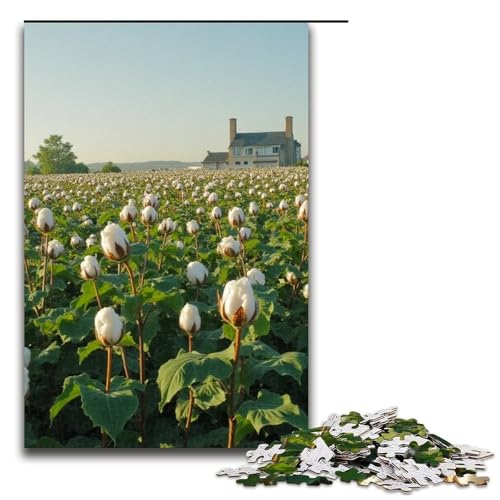 Puzzle für Erwachsene 1000 Teile Baumwollgarten Holzpuzzle für Kinder Lernspiel 1000 Teile (75 x 50 cm) von mowenbingpeng