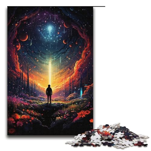 Puzzle für Erwachsene 1000 Teile Begegnung mit Wundern Holzpuzzle für die ganze Familie Lernspiel Herausforderungsspielzeug 1000 Teile (38 x 26 cm) von mowenbingpeng