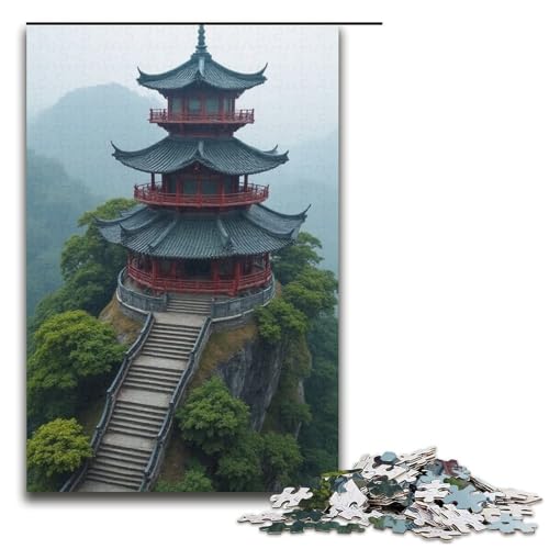 Puzzle für Erwachsene 1000 Teile Bergpavillon Puzzle Lernspiele für Zuhause DIY-Spielzeug tolles Geschenk für Spiele 1000 Teile (38 x 26 cm) von mowenbingpeng