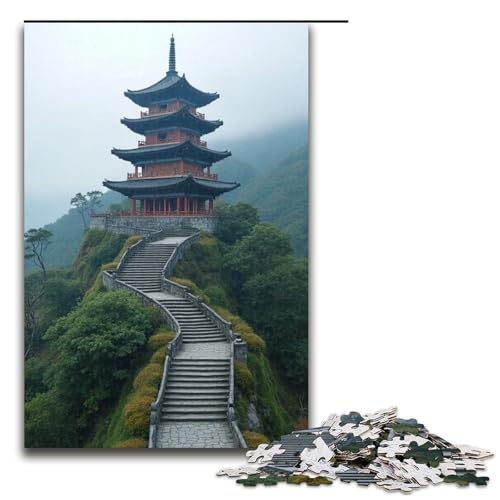 Puzzle für Erwachsene 1000 Teile Bergpavillon Puzzlespiel lustiges Spielzeug 1000 Teile (75 x 50 cm) von mowenbingpeng