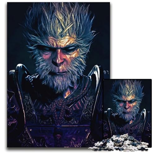 Puzzle für Erwachsene 1000 Teile Black Myth Wukong Game Art Puzzles für Erwachsene Lernspielzeug für Jugendliche HomeOfficeDekor 1000 PCS (75 x 50 cm) von mowenbingpeng