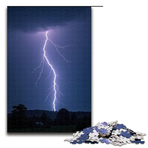 Puzzle für Erwachsene 1000 Teile Blitz-Puzzle Lernspiele für Zuhause DIY-Spielzeug tolles Geschenk für Spiele 1000 Teile (75 x 50 cm) von mowenbingpeng