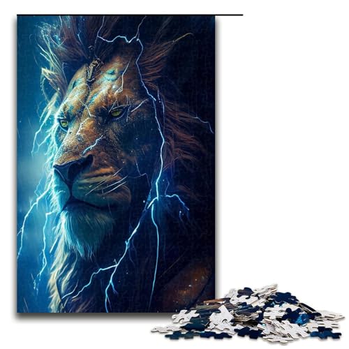 Puzzle für Erwachsene 1000 Teile Blitzlöwen Puzzle Spiele Spielzeug Geschenk geeignet für die Schreibtischdekoration 1000 Teile (75 x 50 cm) von mowenbingpeng