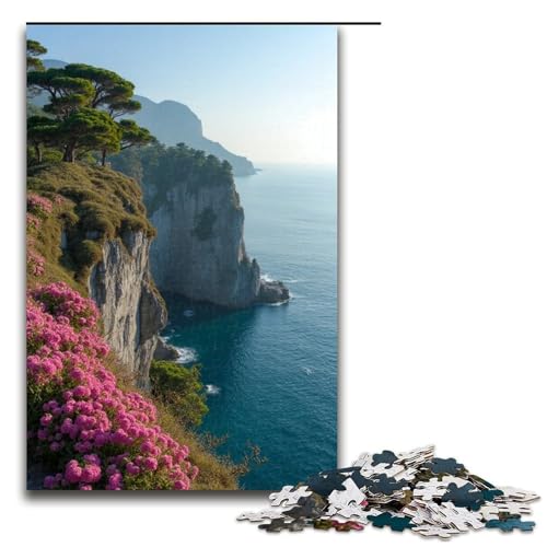 Puzzle für Erwachsene 1000 Teile Blumen auf der Klippe Puzzle Lernspiele für Zuhause DIY-Spielzeug tolles Geschenk für Spiele 1000 Teile (75 x 50 cm) von mowenbingpeng