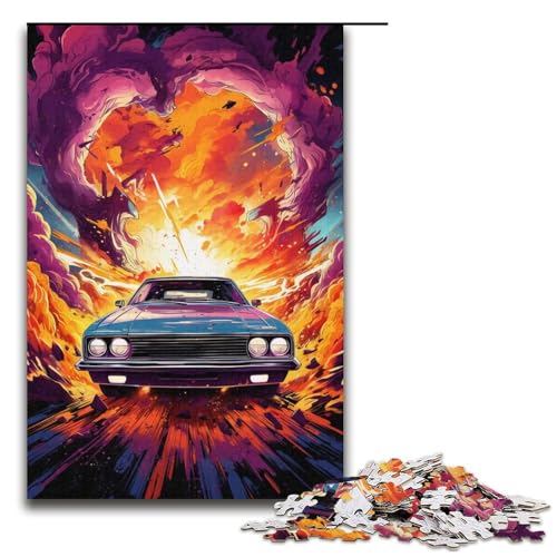 Puzzle für Erwachsene 1000 Teile Bunte Autos Puzzle Lernspiele für Zuhause DIY-Spielzeug tolles Geschenk für Spiele 1000 Teile (38 x 26 cm) von mowenbingpeng
