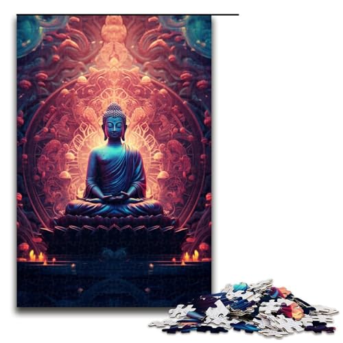 Puzzle für Erwachsene 1000 Teile Bunte Buddha-Statue Puzzle Lernspiele für Zuhause DIY-Spielzeug tolles Geschenk für Spiele 1000 Teile (75 x 50 cm) von mowenbingpeng