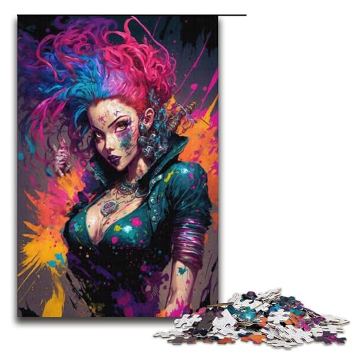Puzzle für Erwachsene 1000 Teile Bunte Frau Papierpuzzle für Kinder Lernspiel 1000 Teile (38 x 26 cm) von mowenbingpeng