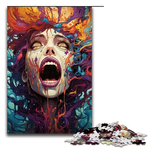 Puzzle für Erwachsene 1000 Teile Bunte Frauenkunst Holzpuzzle für Kinder Lernspiel 1000 Teile (75 x 50 cm) von mowenbingpeng