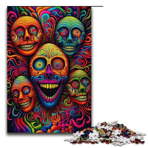Puzzle für Erwachsene 1000 Teile Bunte Menschenköpfe Papierpuzzle für Kinder Lernspiel 1000 Teile (38 x 26 cm) von mowenbingpeng