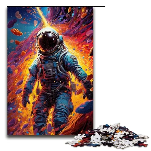 Puzzle für Erwachsene 1000 Teile Bunte Psychedelia mit Neon-Astronauten Puzzle für Erwachsene Holzpuzzle Familienspiele Weihnachts- und Geburtstagsgeschenke 1000 Teile (75 x 50 cm) von mowenbingpeng