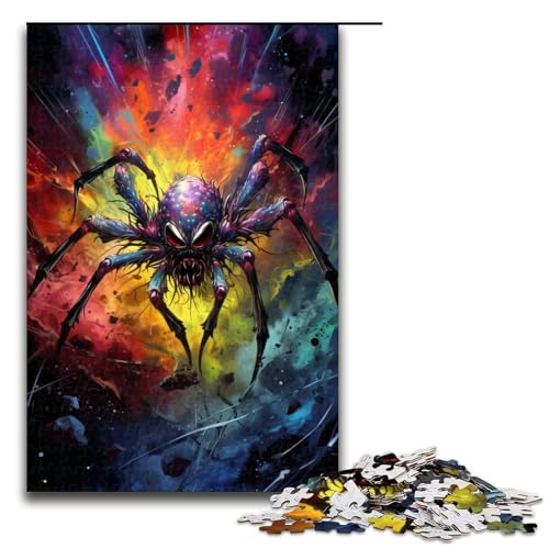 Puzzle für Erwachsene 1000 Teile Bunte Spinne Holzpuzzle für Kinder Lernspiel 1000 Teile (75 x 50 cm) von mowenbingpeng