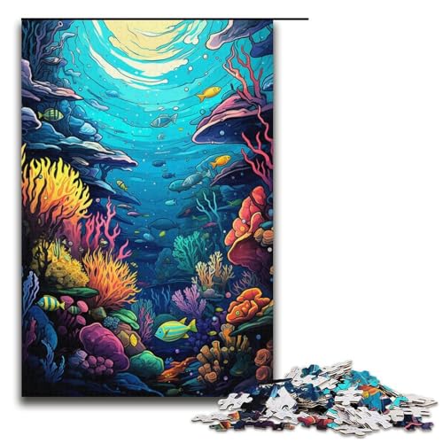 Puzzle für Erwachsene 1000 Teile Bunte Unterwasserwelt Puzzlespiel lustiges Spielzeug 1000 Teile (38 x 26 cm) von mowenbingpeng