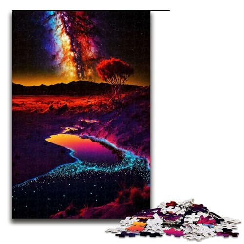 Puzzle für Erwachsene 1000 Teile Bunte Wüstenfamilie Holzpuzzle Lernspiel Herausforderungsspielzeug 1000 Teile (75 x 50 cm) von mowenbingpeng