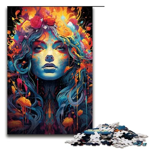 Puzzle für Erwachsene 1000 Teile Bunte psychedelische Hexe Heimdekoration Puzzle-Spielzeug Geschenk für die ganze Familie 1000 Teile (75 x 50 cm) von mowenbingpeng