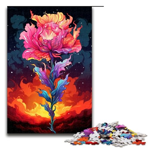 Puzzle für Erwachsene 1000 Teile Bunte psychedelische Rosen Puzzlespiele Spielzeug Geschenk geeignet für die Schreibtischdekoration 1000 Teile (75 x 50 cm) von mowenbingpeng