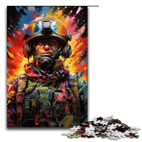 Puzzle für Erwachsene 1000 Teile Bunte psychedelische Soldaten Puzzlespiele Spielzeug Geschenk geeignet für die Schreibtischdekoration 1000 Teile (75 x 50 cm) von mowenbingpeng