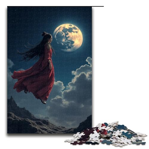 Puzzle für Erwachsene 1000 Teile Chang'e fliegt zum Mond Puzzle Lernspiele für Zuhause DIY-Spielzeug tolles Geschenk für Spiele 1000 Teile (75 x 50 cm) von mowenbingpeng