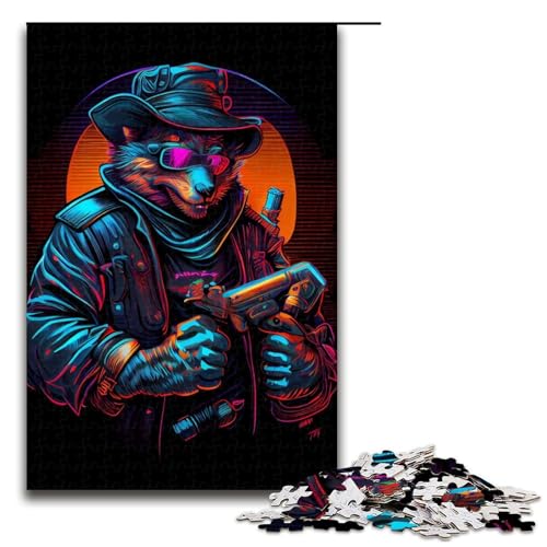 Puzzle für Erwachsene 1000 Teile Cool Bear Puzzle Lernspiele für Zuhause DIY-Spielzeug tolles Geschenk für Spiele 1000 Teile (75 x 50 cm) von mowenbingpeng