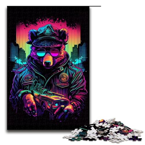 Puzzle für Erwachsene 1000 Teile Cool Bear Puzzle Spiele Spielzeug Geschenk geeignet für die Schreibtischdekoration 1000 Teile (75 x 50 cm) von mowenbingpeng