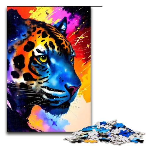 Puzzle für Erwachsene 1000 Teile Cosmic Jaguar Family Holzpuzzle Lernspiel Herausforderungsspielzeug 1000 Teile (75 x 50 cm) von mowenbingpeng